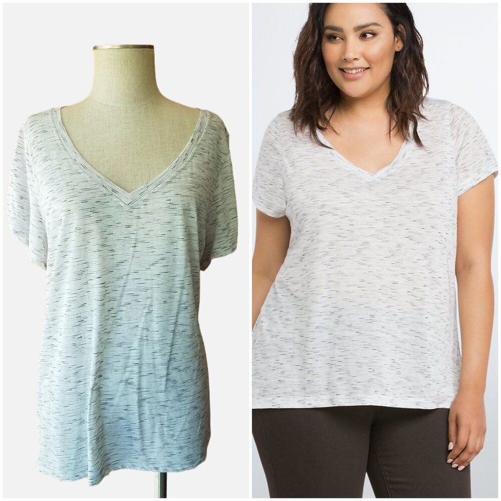 Torrid Speckle Gray & White V-Neck Schlub Tee – 3